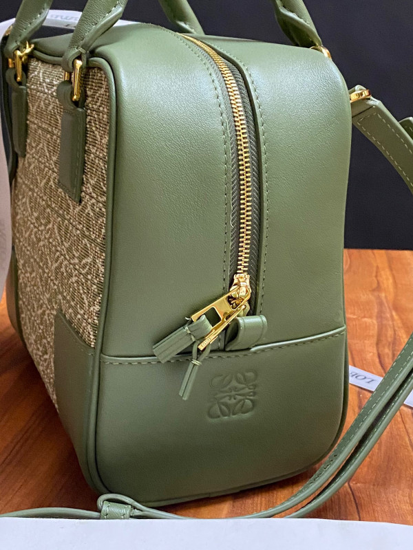 LOEWE Amazona 19 square bag in jacquard and calfskin