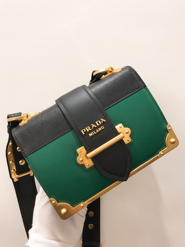 Pra*a cahier leather shoulder bag