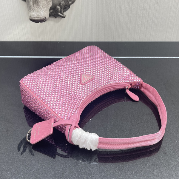 Pra*a satin mini-bag with artificial crystals