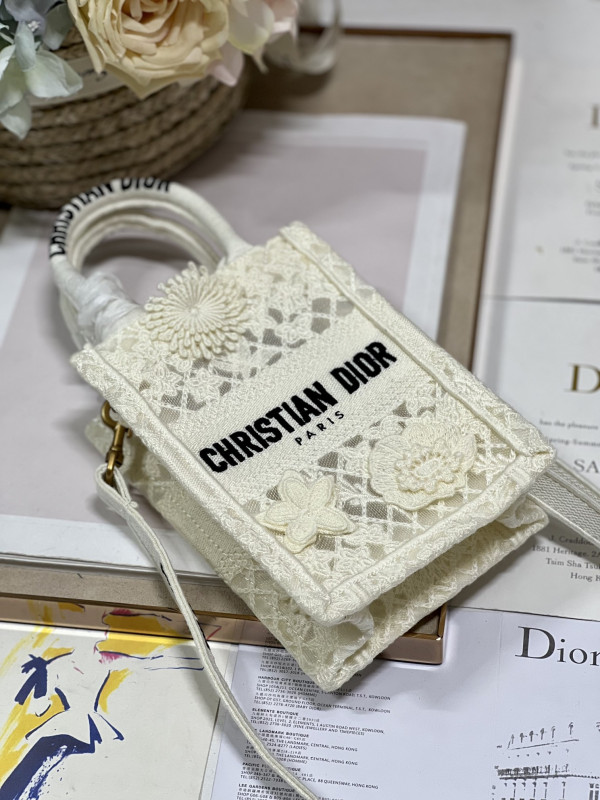 mini D*or book tote phone bag
