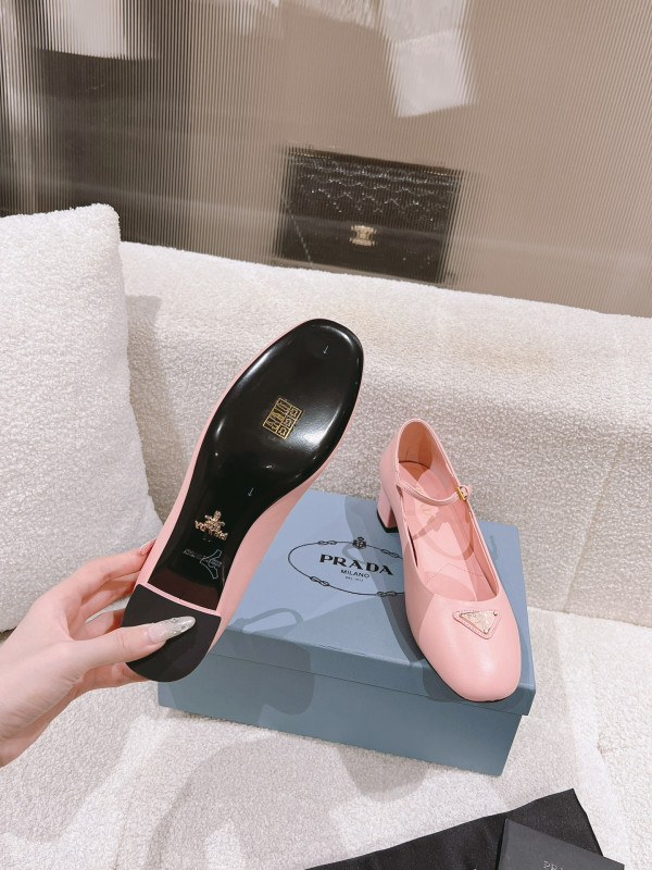 Pra*a nappa leather mary jane pumps