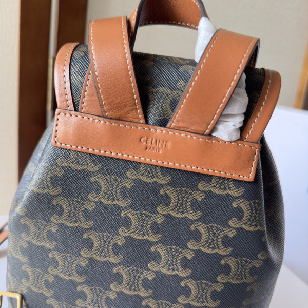 Ce**e mini backpack folco in triomphe canvas and calfskin